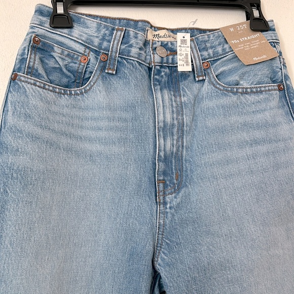 NWT Madewell ‘90s Straight Full-length Blue Jeans - Size 25T - Picture 4 of 7